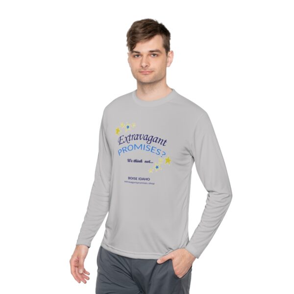 Lightweight Long Sleeve Tee, white & gray - Image 4
